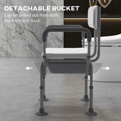 3-in-1 Shower Chair with Back, Adjustable Commode, Raised Toilet Seat Bath Chairs at Gallery Canada