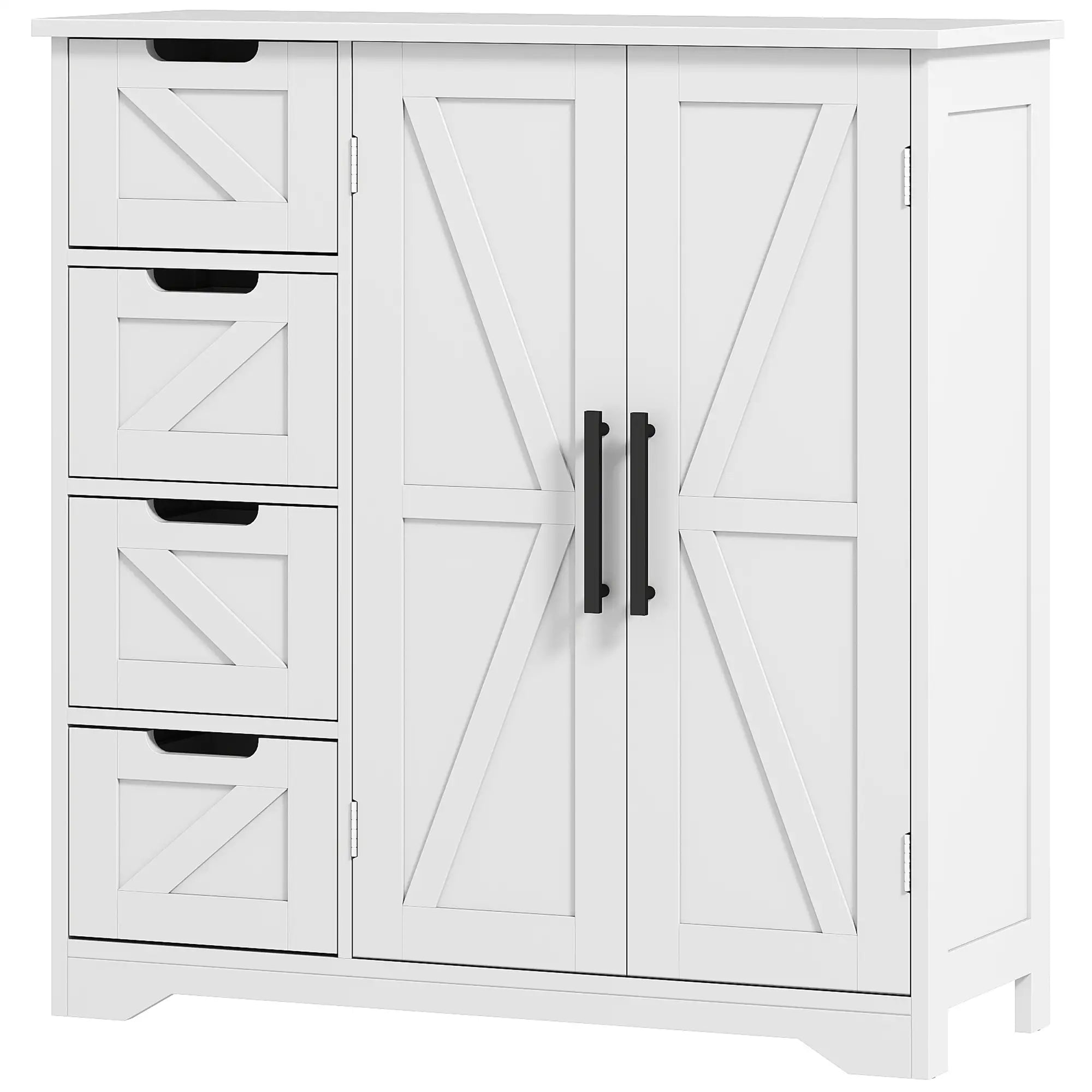 Farmhouse Bathroom Floor Cabinet, Adjustable Shelf, White Bathroom Cabinets White at Gallery Canada