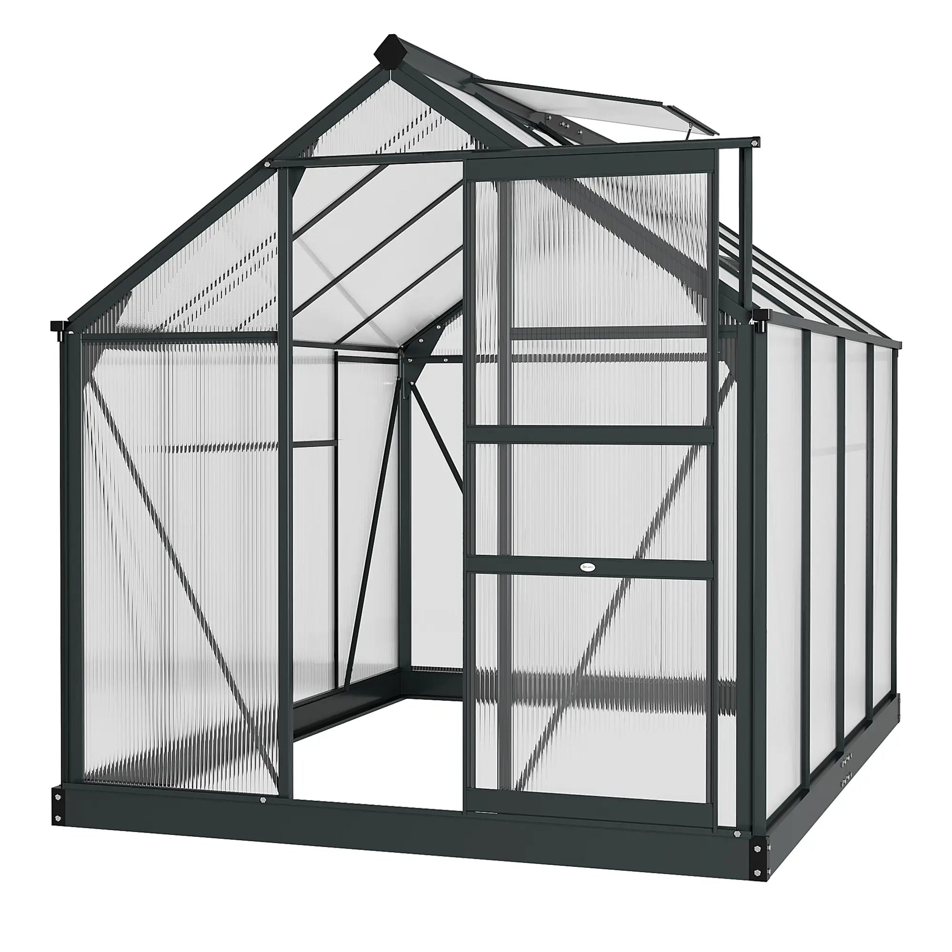 Greenhouse Garden, Outdoor Kit, PC Board Sliding Door, 6.2' x 8.3' x 6.6', Grey Walk In Greenhouses at Gallery Canada