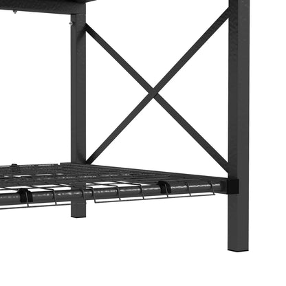 Metal Raised Garden Bed With Cover, With Bottom Shelf And Liner, Black