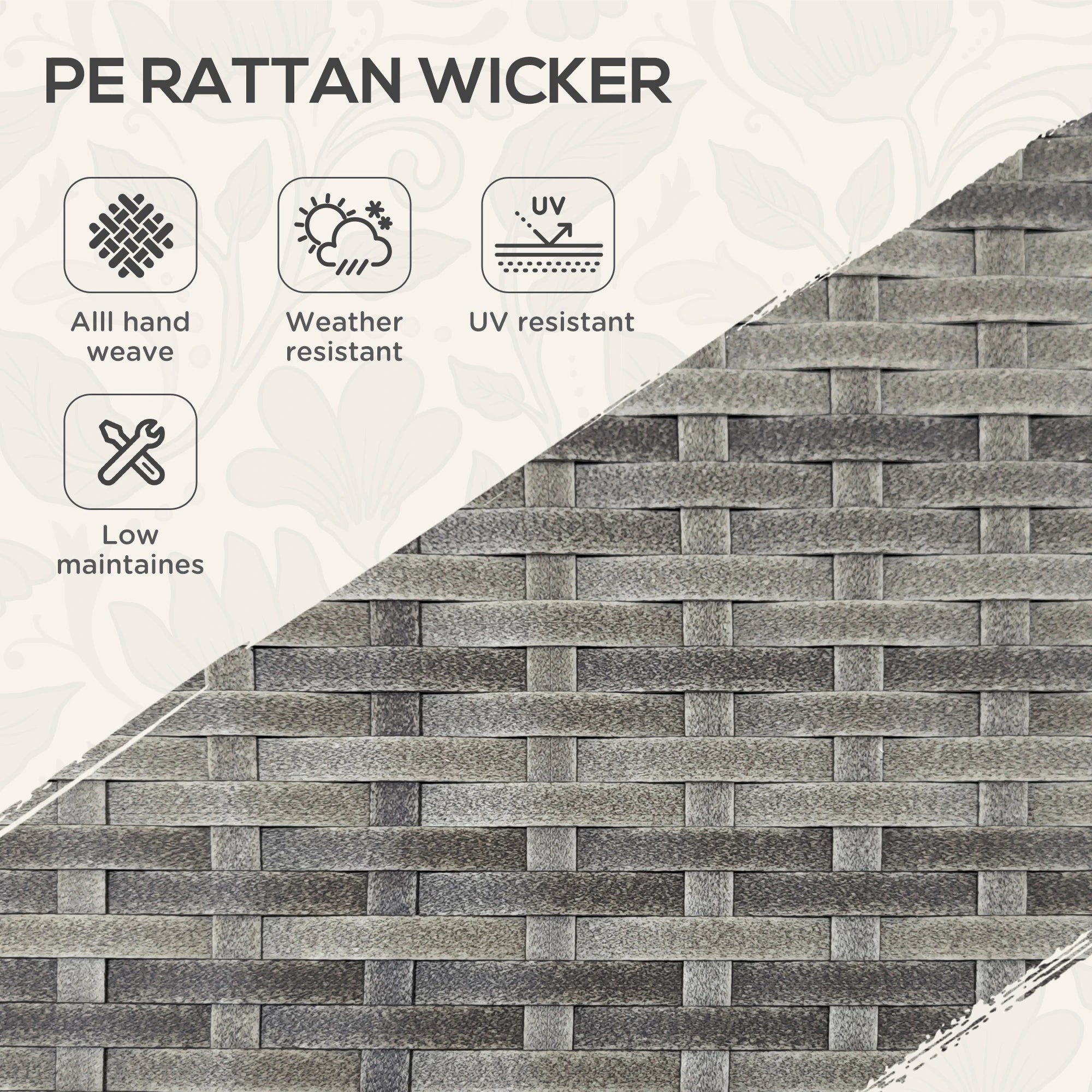 PE Wicker Serving Cart, 2-Tier Shelf, Outdoor Wheeled Rattan Cart, Grey Patio Dinning Tables at Gallery Canada