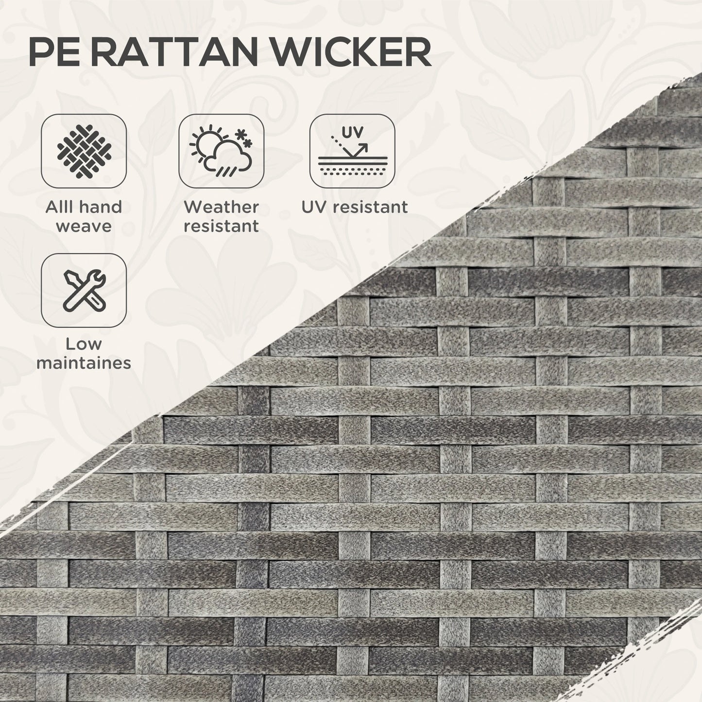 PE Wicker Serving Cart, 2-Tier Shelf, Outdoor Wheeled Rattan Cart, Grey Patio Dinning Tables at Gallery Canada