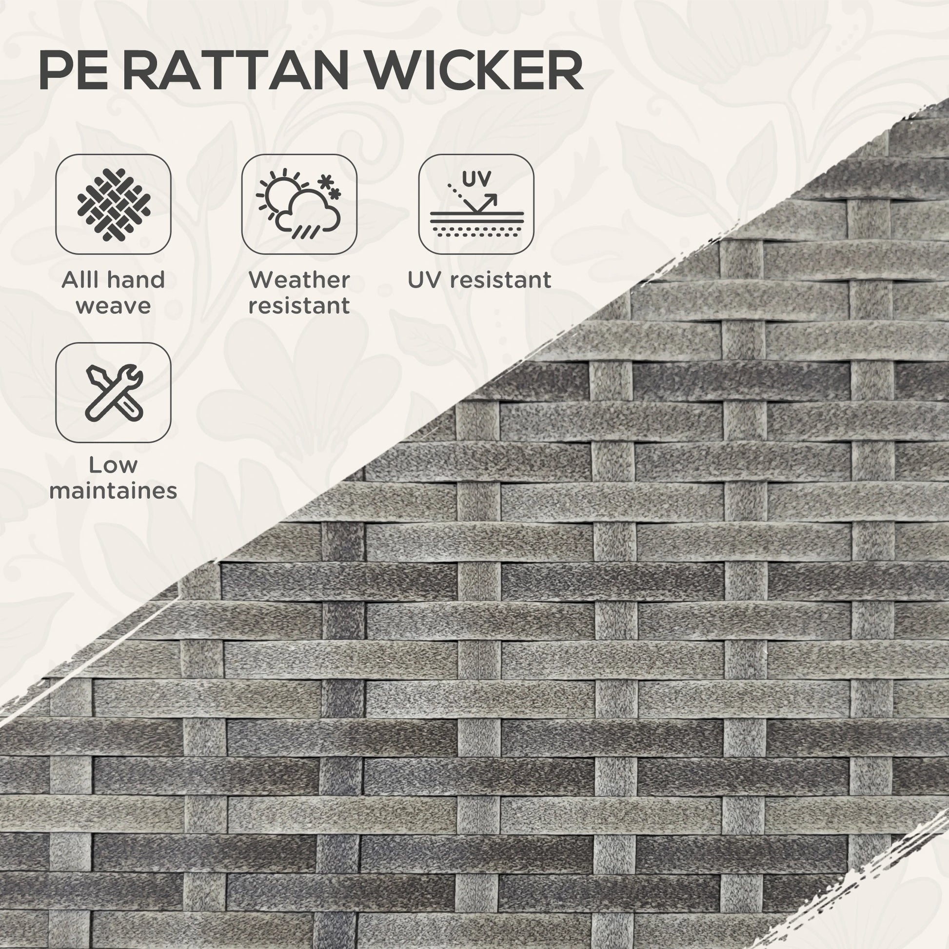 PE Wicker Serving Cart, 2-Tier Shelf, Outdoor Wheeled Rattan Cart, Grey Patio Dinning Tables at Gallery Canada