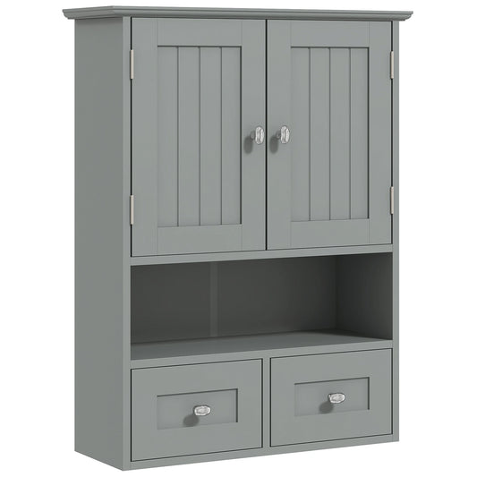 Bathroom Wall Cabinet, Medicine Cabinet, Over Toilet Storage, Grey