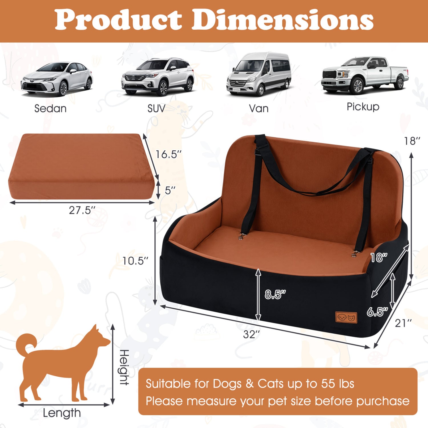 Foam Dog Booster Seat for Medium Large Dogs Dog Supplies at Gallery Canada