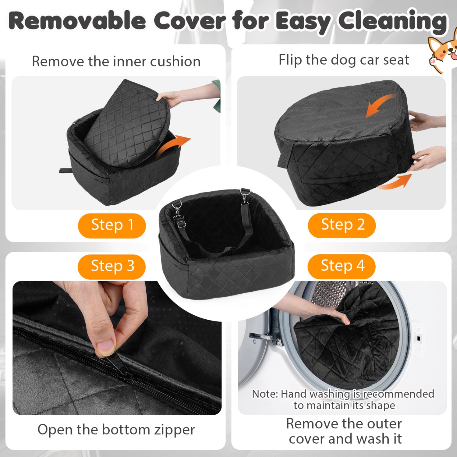 Dog Car Seat for Small Medium Pets, Black Dog Supplies at Gallery Canada