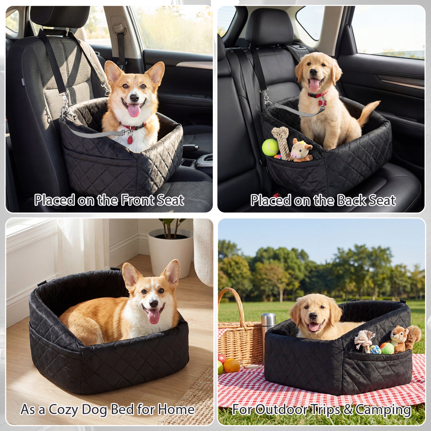 Dog Car Seat for Small Medium Pets, Black Dog Supplies at Gallery Canada