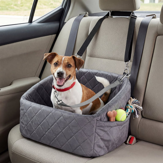 Dog Car Seat for Small Medium Pets with Safety Straps, Grey Dog Supplies Gray at Gallery Canada