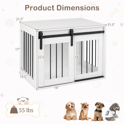 Heavy Duty Dog Crate Furniture Sliding Barn Door, White Dog Kennels at Gallery Canada