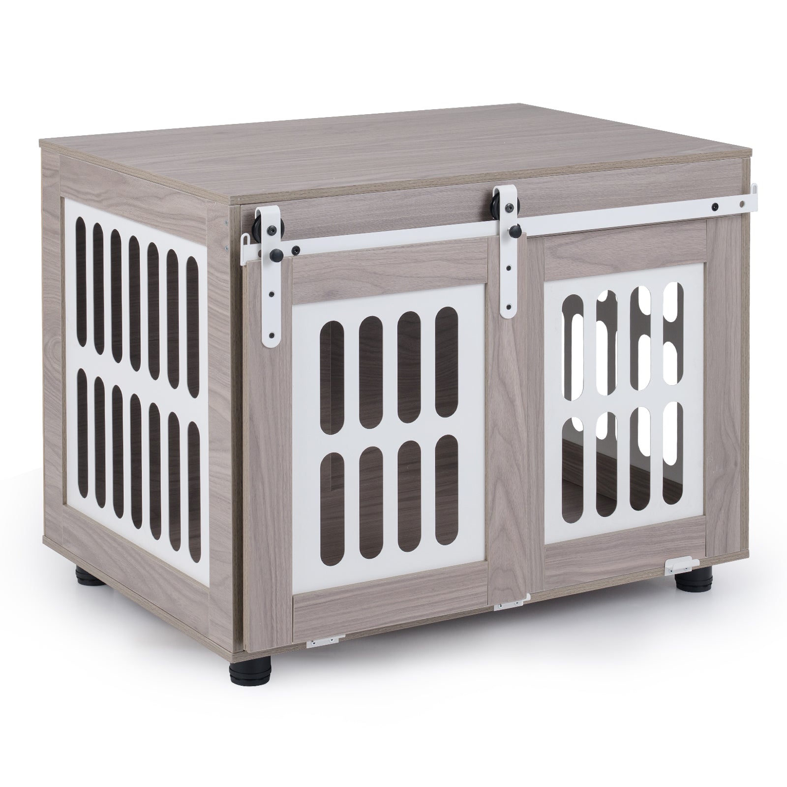 Small Medium Dog Crate Furniture, Sliding Barn Door, Gray Dog Kennels at Gallery Canada
