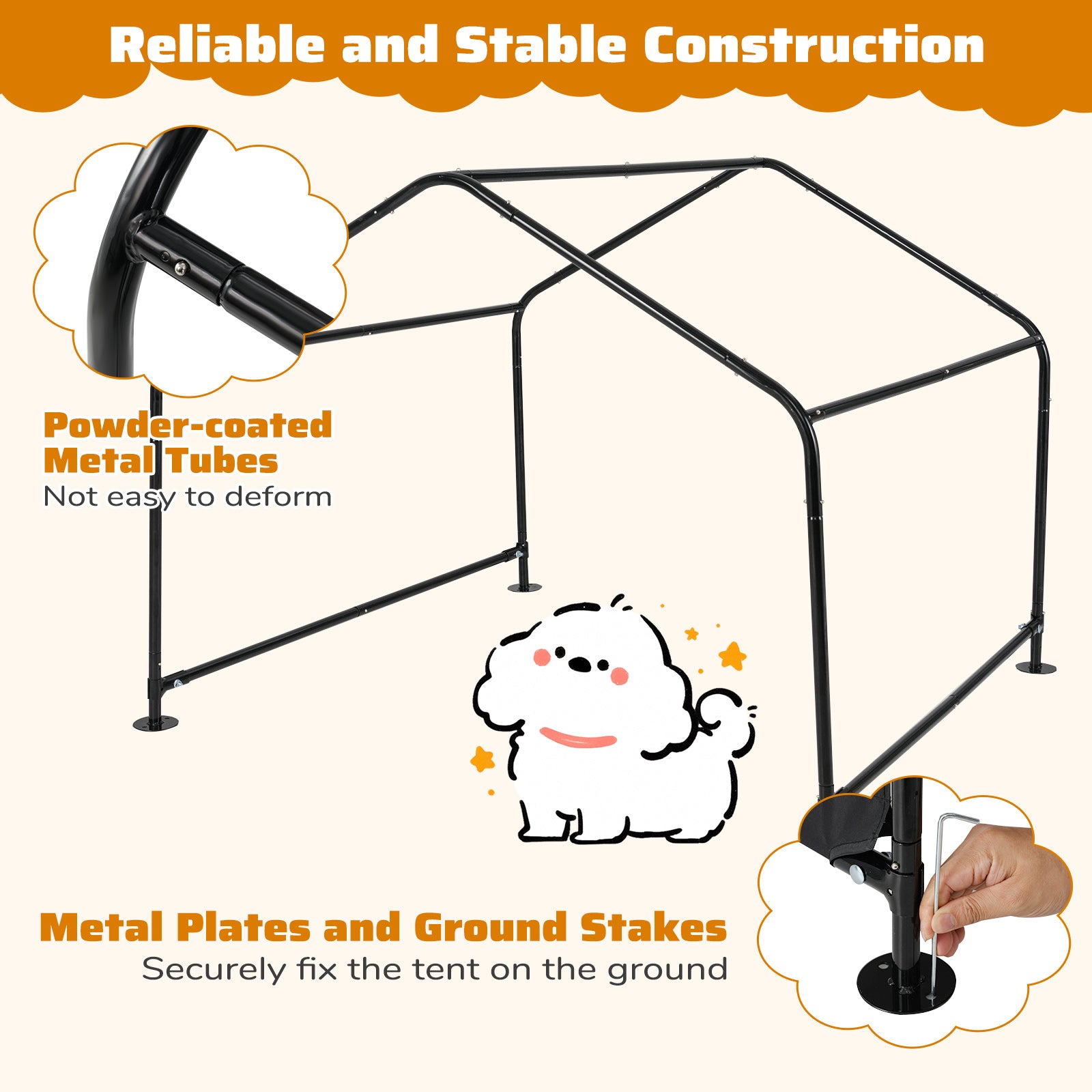 Dog Shade Shelter with Waterproof Roof for Large Medium Small Breeds, Black Dog Supplies at Gallery Canada