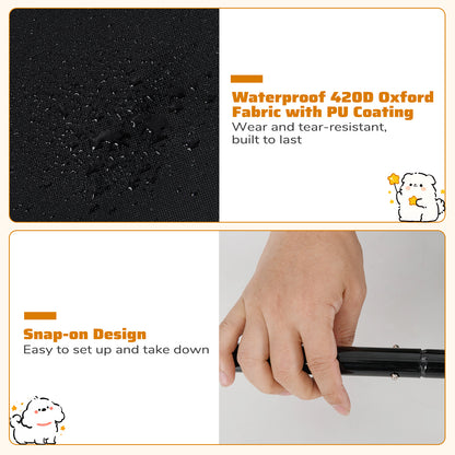 Dog Shade Shelter with Waterproof Roof for Large Medium Small Breeds, Black Dog Supplies at Gallery Canada