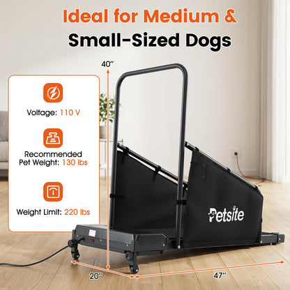 Dog Treadmill With Remote Control, LCD Display, Black
