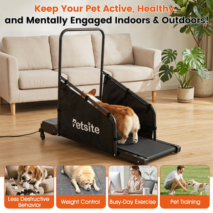 Dog Treadmill With Remote Control, LCD Display, Black