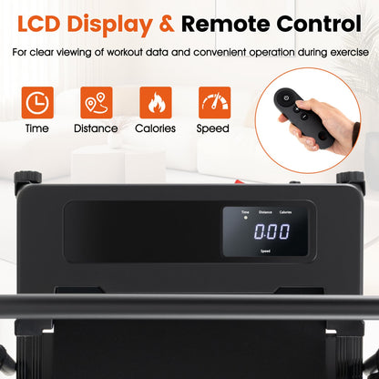 Dog Treadmill With Remote Control, LCD Display, Black