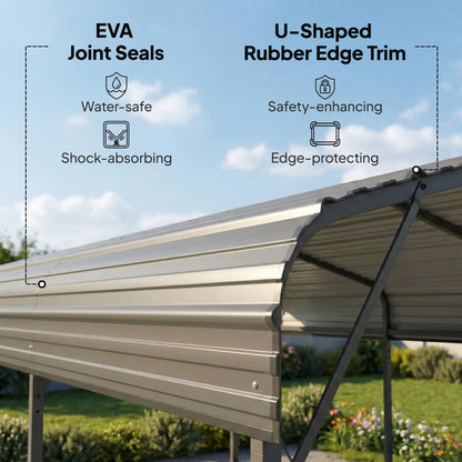 10 x 15FT Metal Carport, Heavy-Duty Canopy, Reinforced Frame, Dark Grey Car Shelters at Gallery Canada