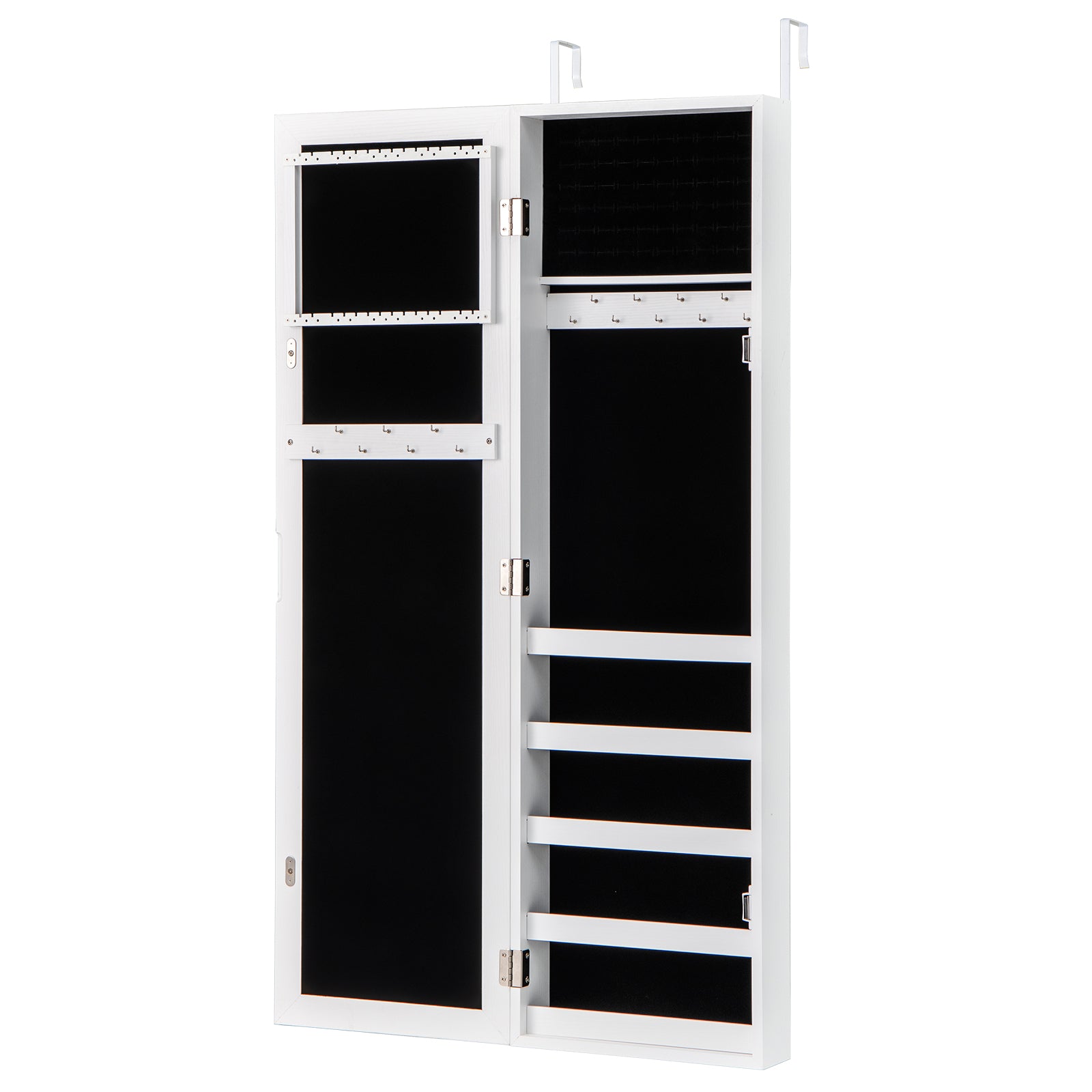 Door and Wall Mounted Armoire Jewelry Cabinet with Full-Length Mirror, White Jewelry Armoires at Gallery Canada