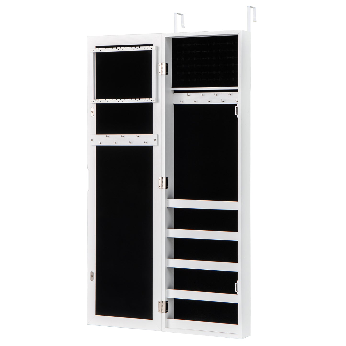 Door and Wall Mounted Armoire Jewelry Cabinet with Full-Length Mirror, White Jewelry Armoires at Gallery Canada