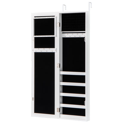 Door and Wall Mounted Armoire Jewelry Cabinet with Full-Length Mirror, White Jewelry Armoires at Gallery Canada