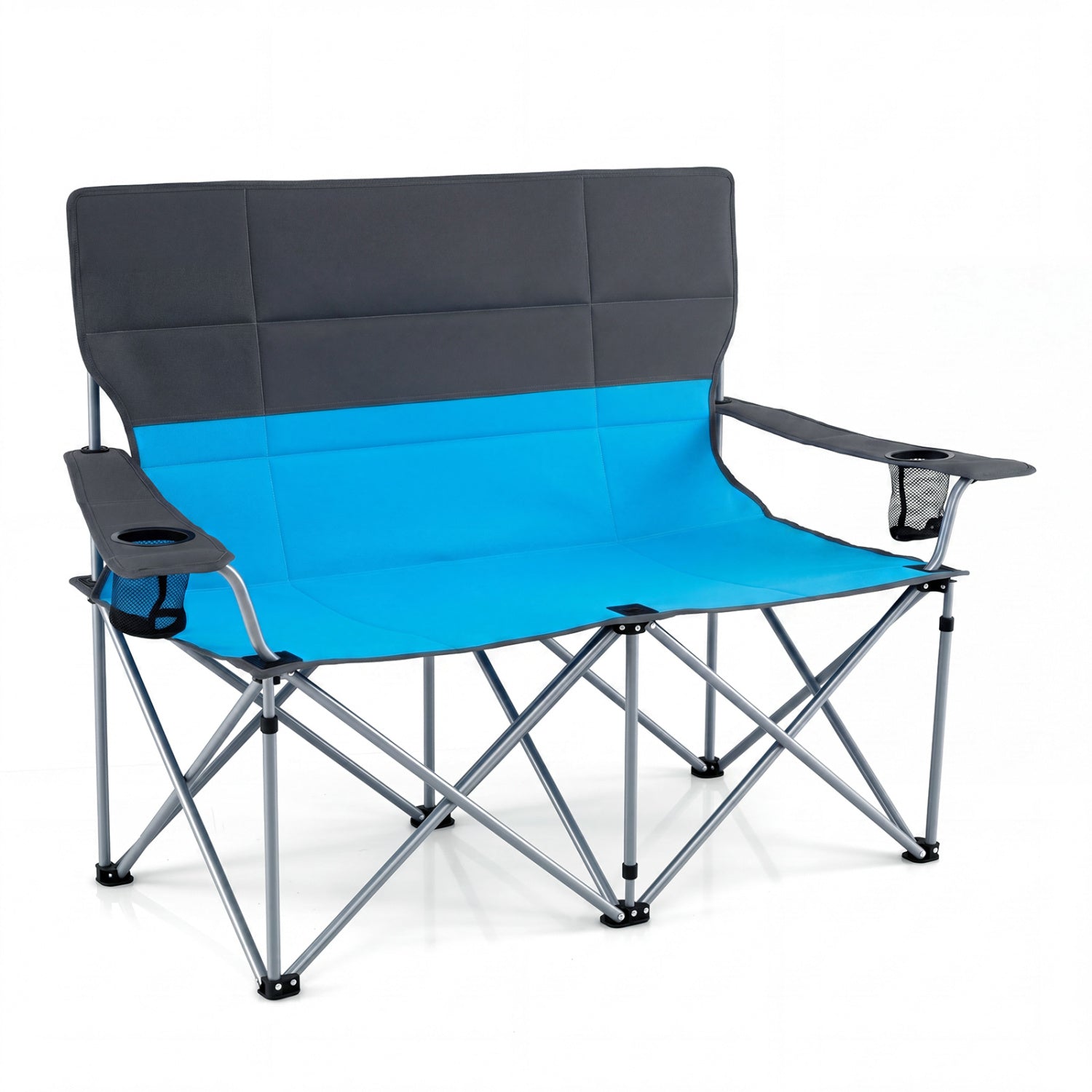 Double Camping Chair With Carry Bag, Cup Holders, Blue Camping Furniture at Gallery Canada