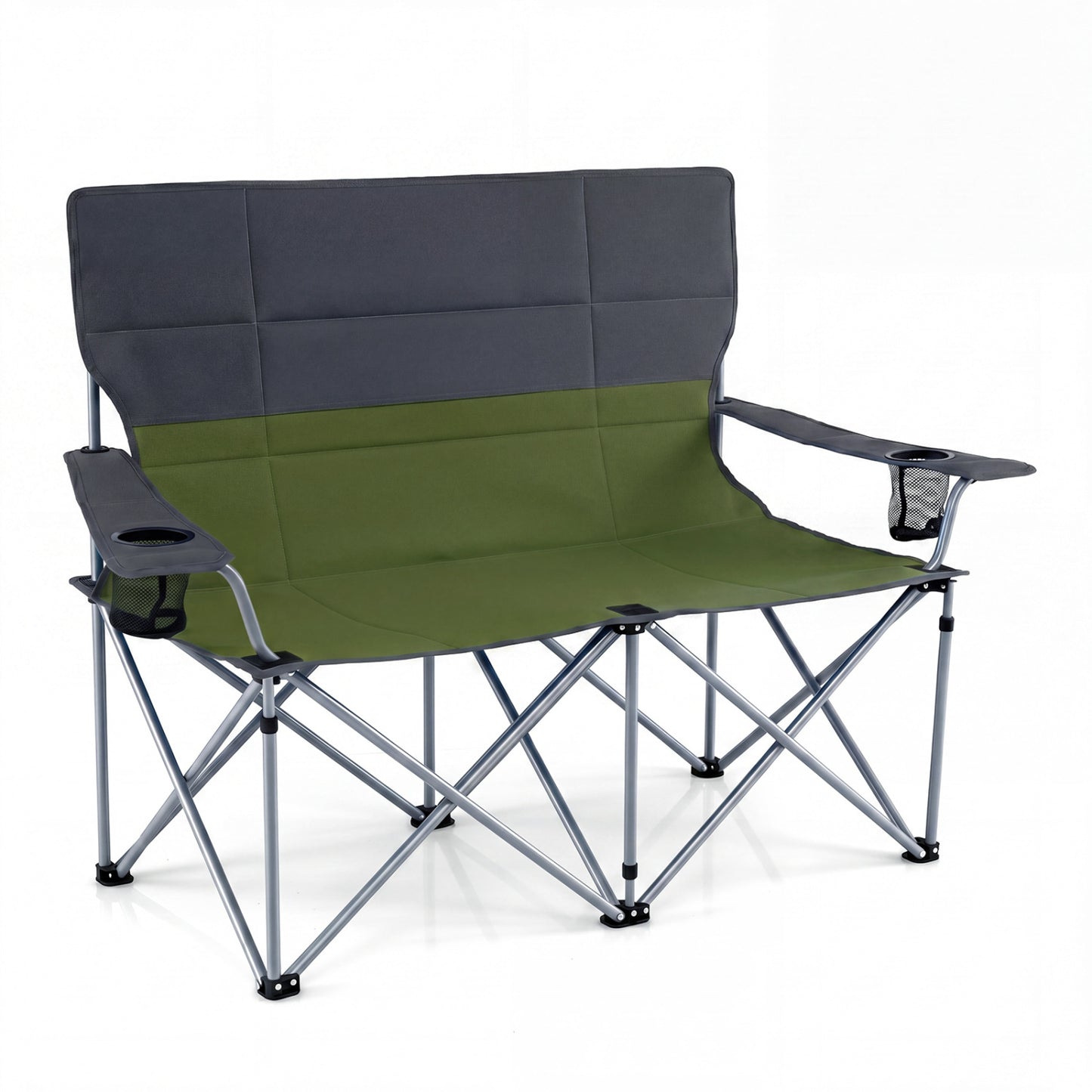 Double Camping Chair With Carry Bag, Cup Holders, Green Camping Furniture at Gallery Canada