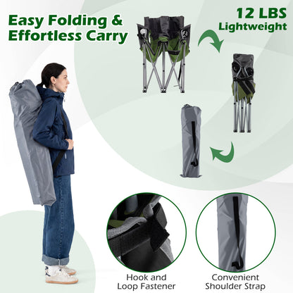 Double Camping Chair With Carry Bag, Cup Holders, Green Camping Furniture at Gallery Canada