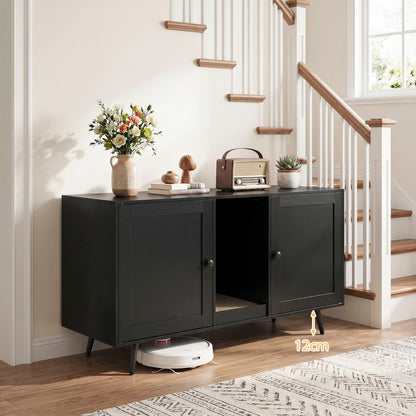 Double Cat Litter Box Enclosure for 2 Cats with Scratching Pad and Double Rooms, Black Cat Houses at Gallery Canada