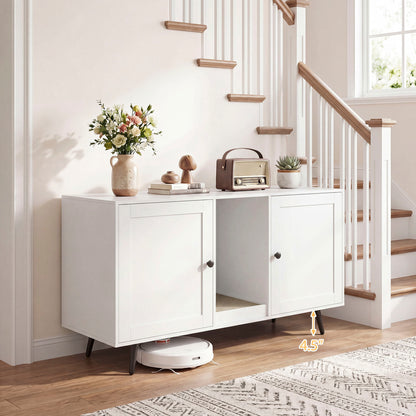 Double Cat Litter Box Enclosure, White