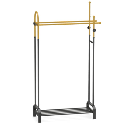 Double Rods Garment Rack, Gold Clothing & Closet Storage at Gallery Canada