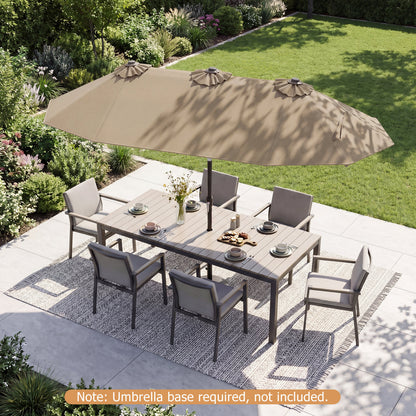 Double Sided Patio Umbrella, Push Button Tilt, Coffee Outdoor Umbrellas at Gallery Canada