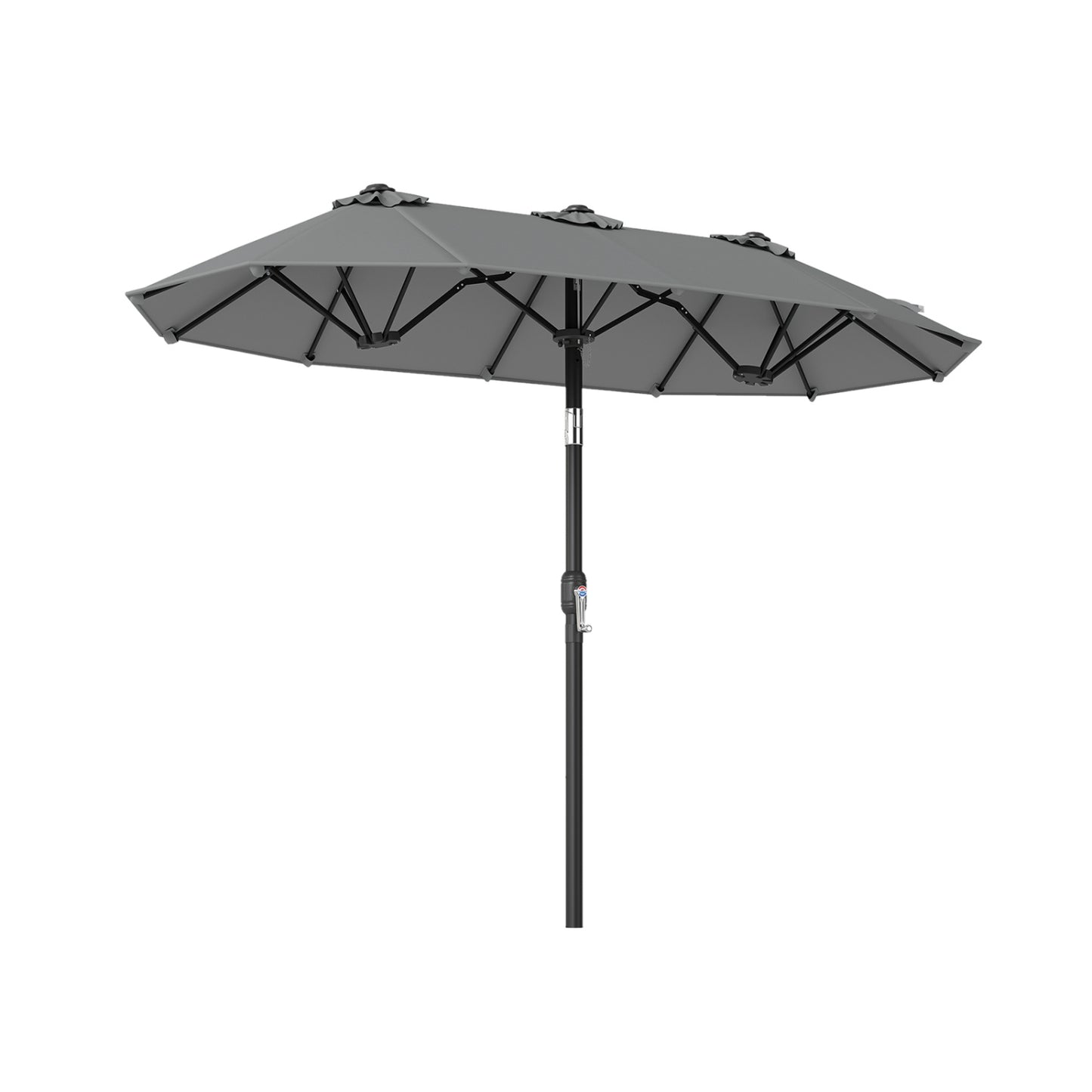 Double-Sided Patio Umbrella With Push Tilt, Gray Outdoor Umbrellas Gray at Gallery Canada