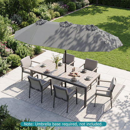 Double-Sided Patio Umbrella With Push Tilt, Gray Outdoor Umbrellas at Gallery Canada