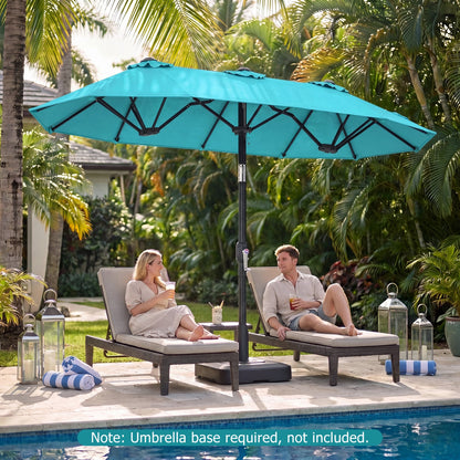 Double-Sided Patio Umbrella, Turquoise Outdoor Umbrellas at Gallery Canada