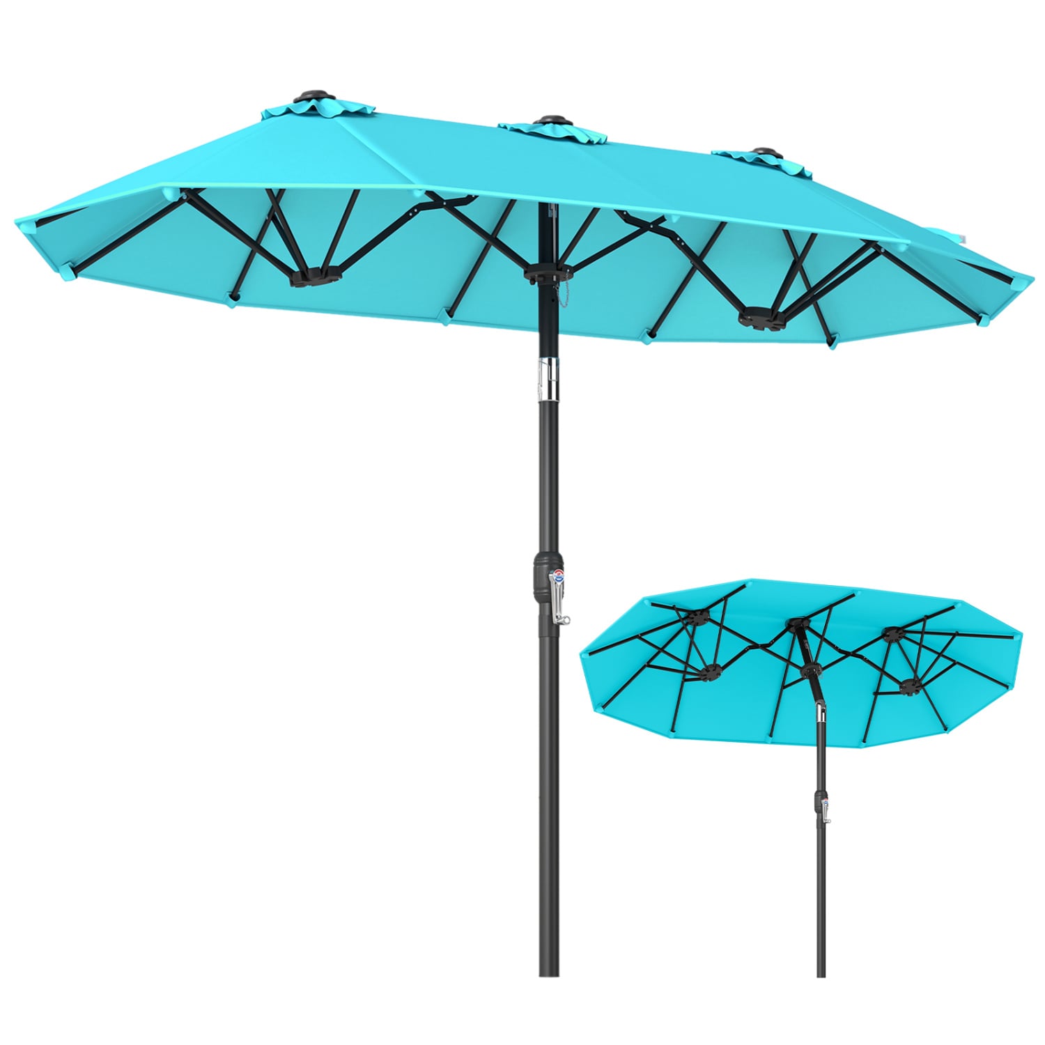 Double-Sided Patio Umbrella, Turquoise Outdoor Umbrellas at Gallery Canada