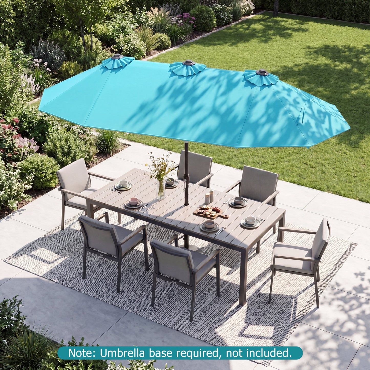 Double-Sided Patio Umbrella, Turquoise Outdoor Umbrellas at Gallery Canada