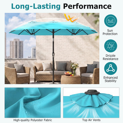 Double-Sided Patio Umbrella, Turquoise Outdoor Umbrellas at Gallery Canada