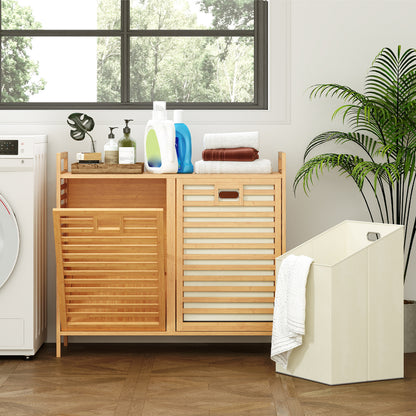 Double Tilt-Out Laundry Hamper, 2 Removable Bins, Natural Laundry Baskets at Gallery Canada