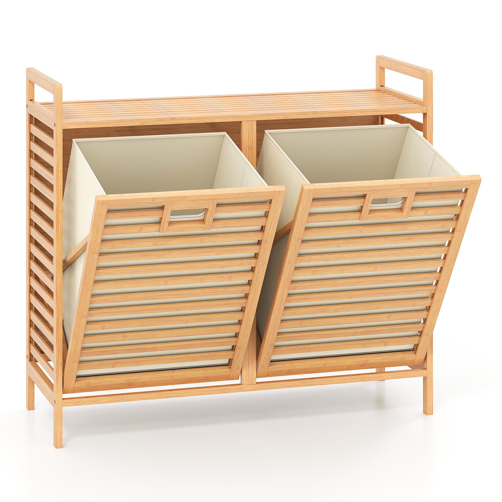 Double Tilt-Out Laundry Hamper, 2 Removable Bins, Natural Laundry Baskets at Gallery Canada