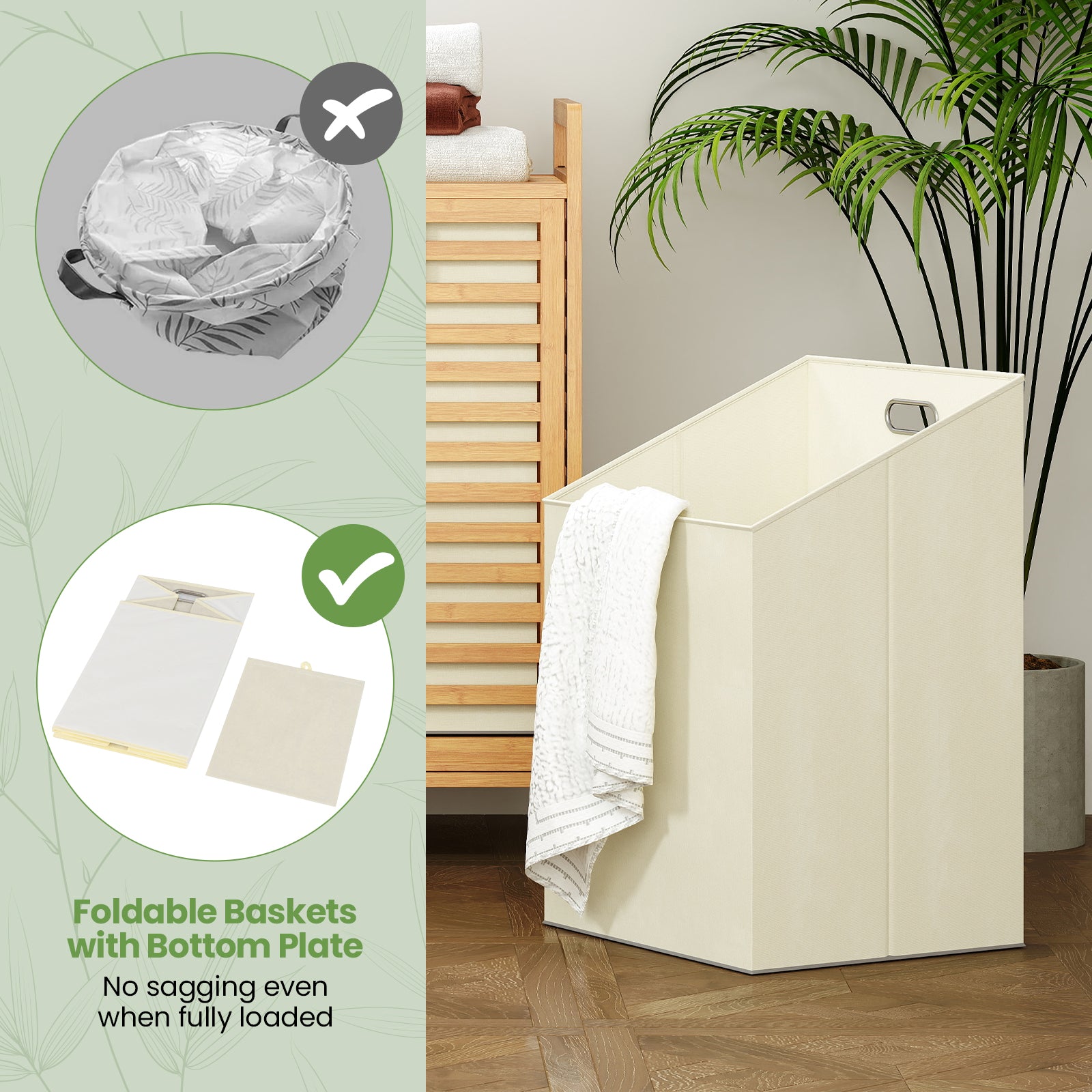 Double Tilt-Out Laundry Hamper, 2 Removable Bins, Natural Laundry Baskets at Gallery Canada