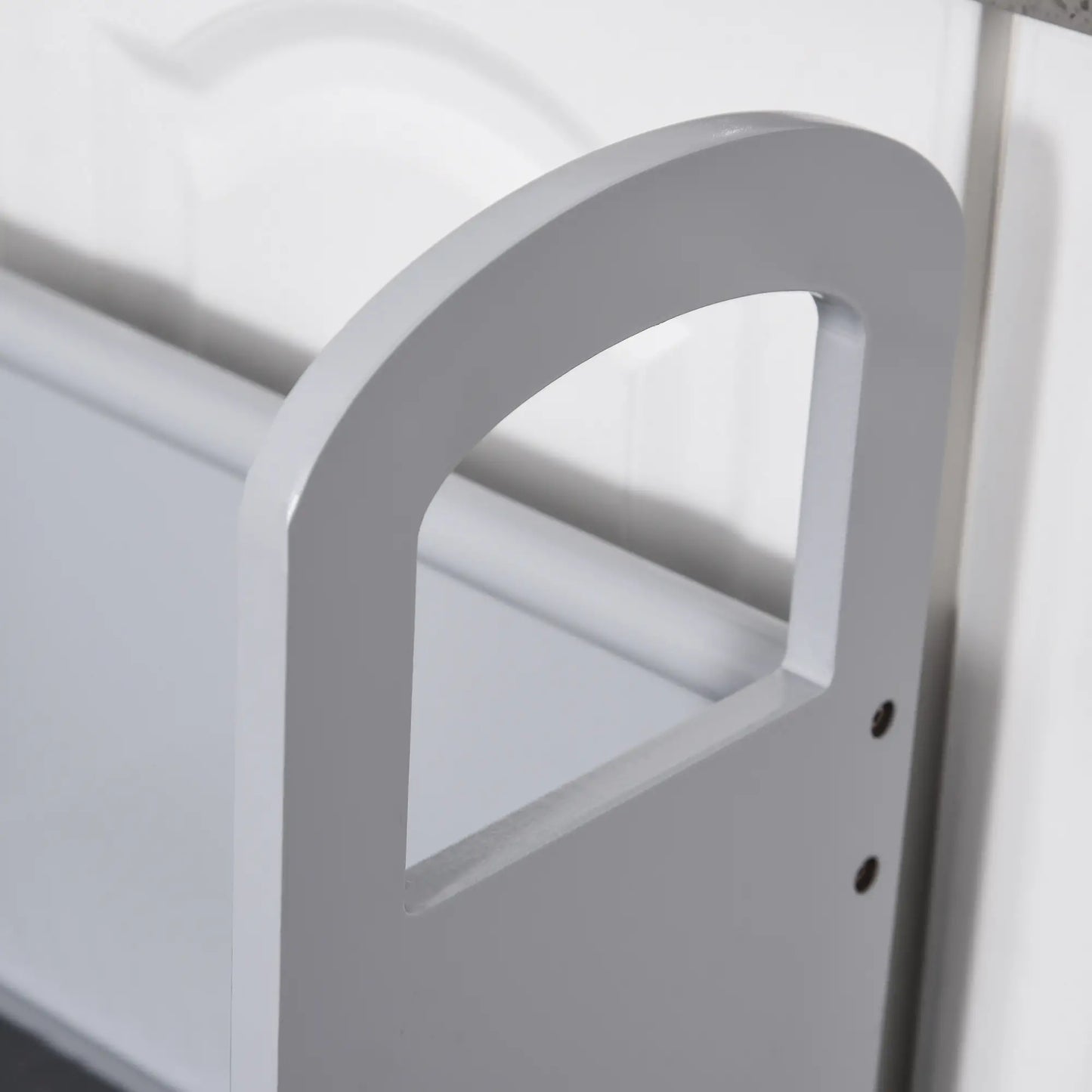 2 Step Stool with Support Handles, Non-Slip Pad, Grey Toddler & Kids Step Stools at Gallery Canada