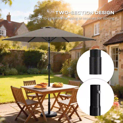 Patio Sun Umbrella, Outdoor Parasol, 6 Ribs, Dark Grey Sun Umbrellas at Gallery Canada