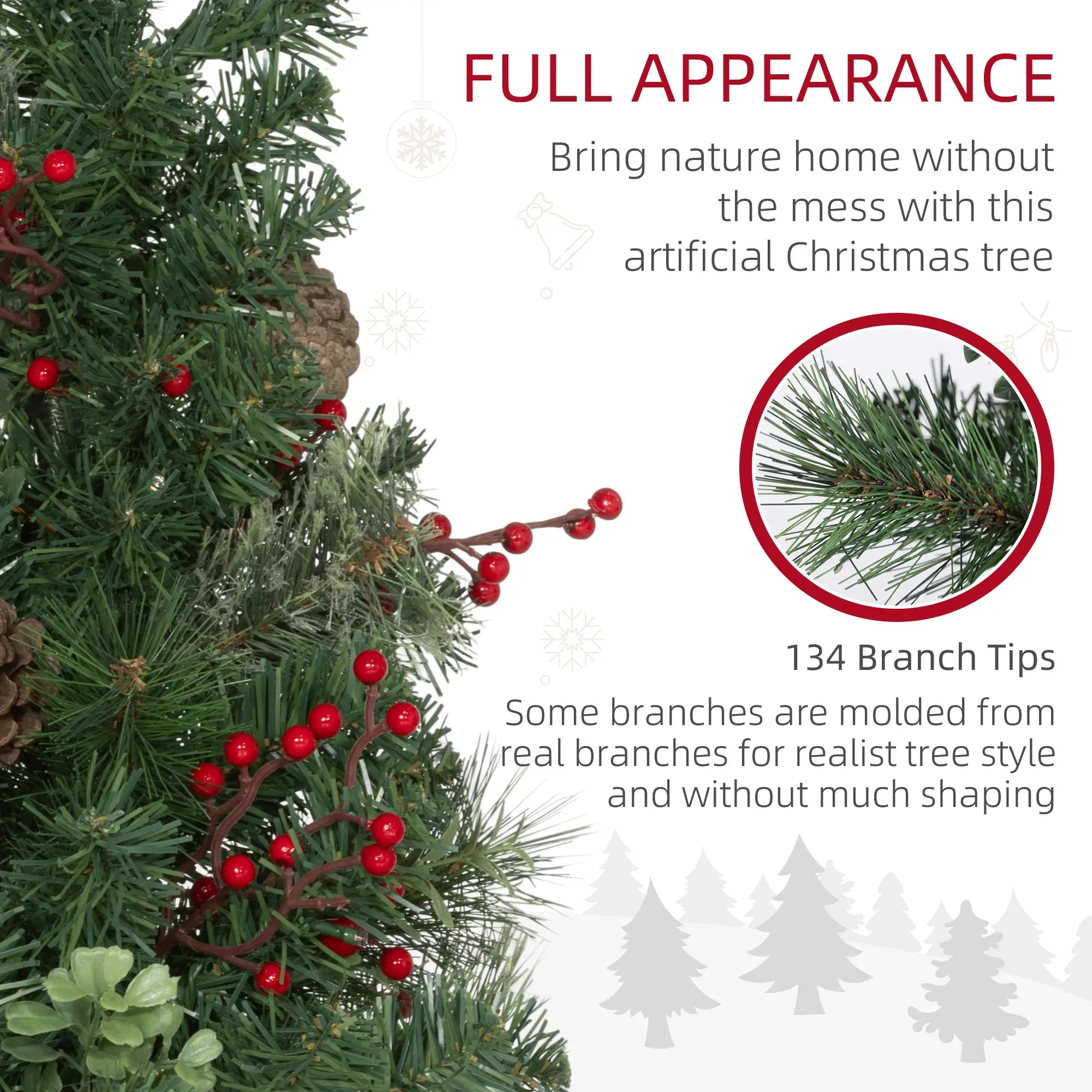 2ft 2 Pack Artificial Christmas Tree, Pre Lit with Red Berries, Green Pre Lit Christmas Trees at Gallery Canada