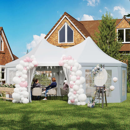 16' x 22' White High Peak Octagonal Wedding Tent, Removable Walls, White Canopy Tents at Gallery Canada