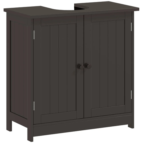Under Sink Bathroom Cabinet, 2 Doors with Shelf, Coffee