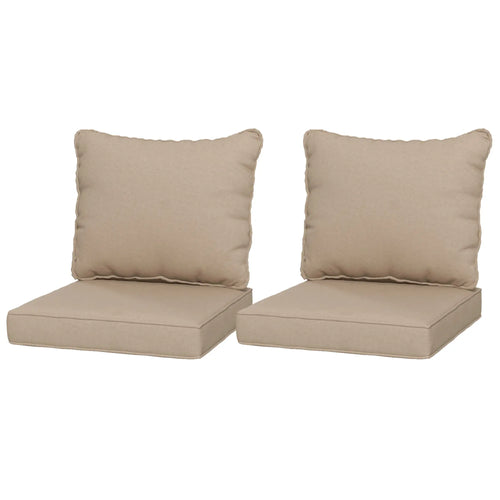 4-Piece Seat Cushion Pillows, Patio Chair Cushions Set, Beige
