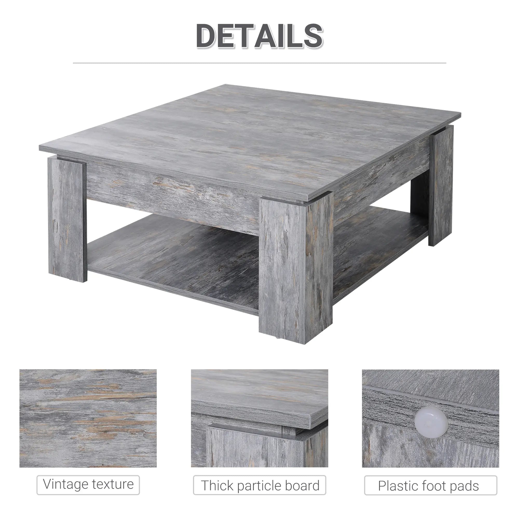 Modern Coffee Table with Storage, Square, Living Room, Grey Coffee Tables at Gallery Canada