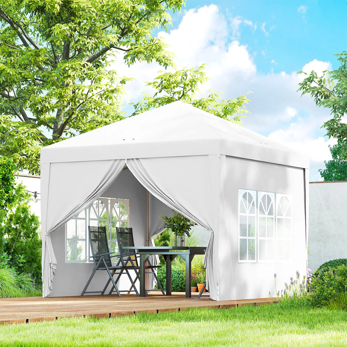 10'x10' White Outdoor Pop Up Party Tent Wedding Gazebo Canopy, White Pop Up Canopies at Gallery Canada