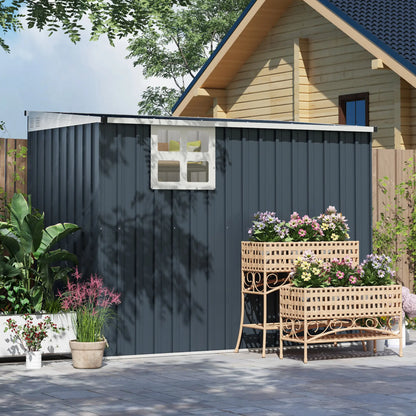 4' x 8' Metal Garden Shed, Outdoor Storage with Window, 2 Vents, Lockable Door Sheds at Gallery Canada