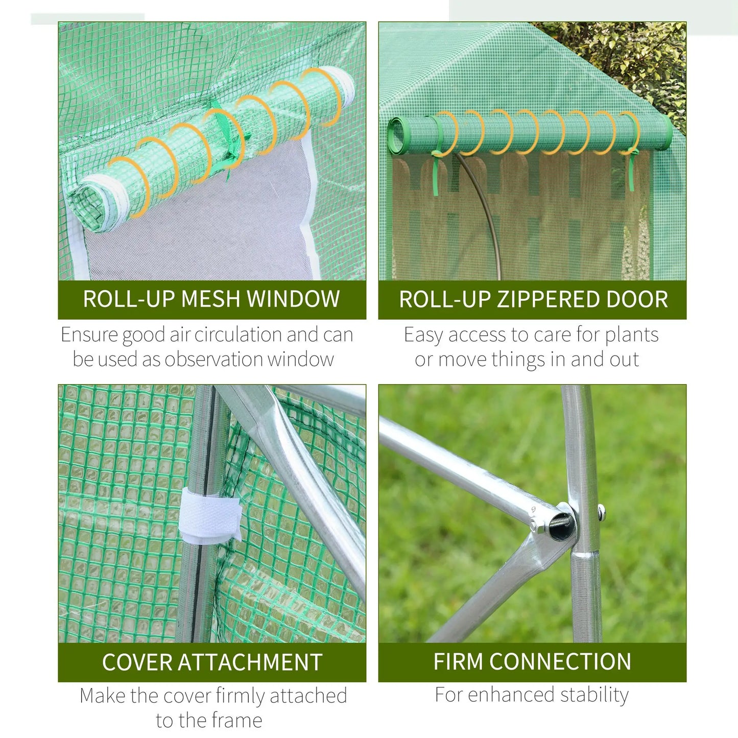 15' x 10' x 7' Walk-In Greenhouse, Steel Frame, Roll Up Door, Green Walk In Greenhouses at Gallery Canada