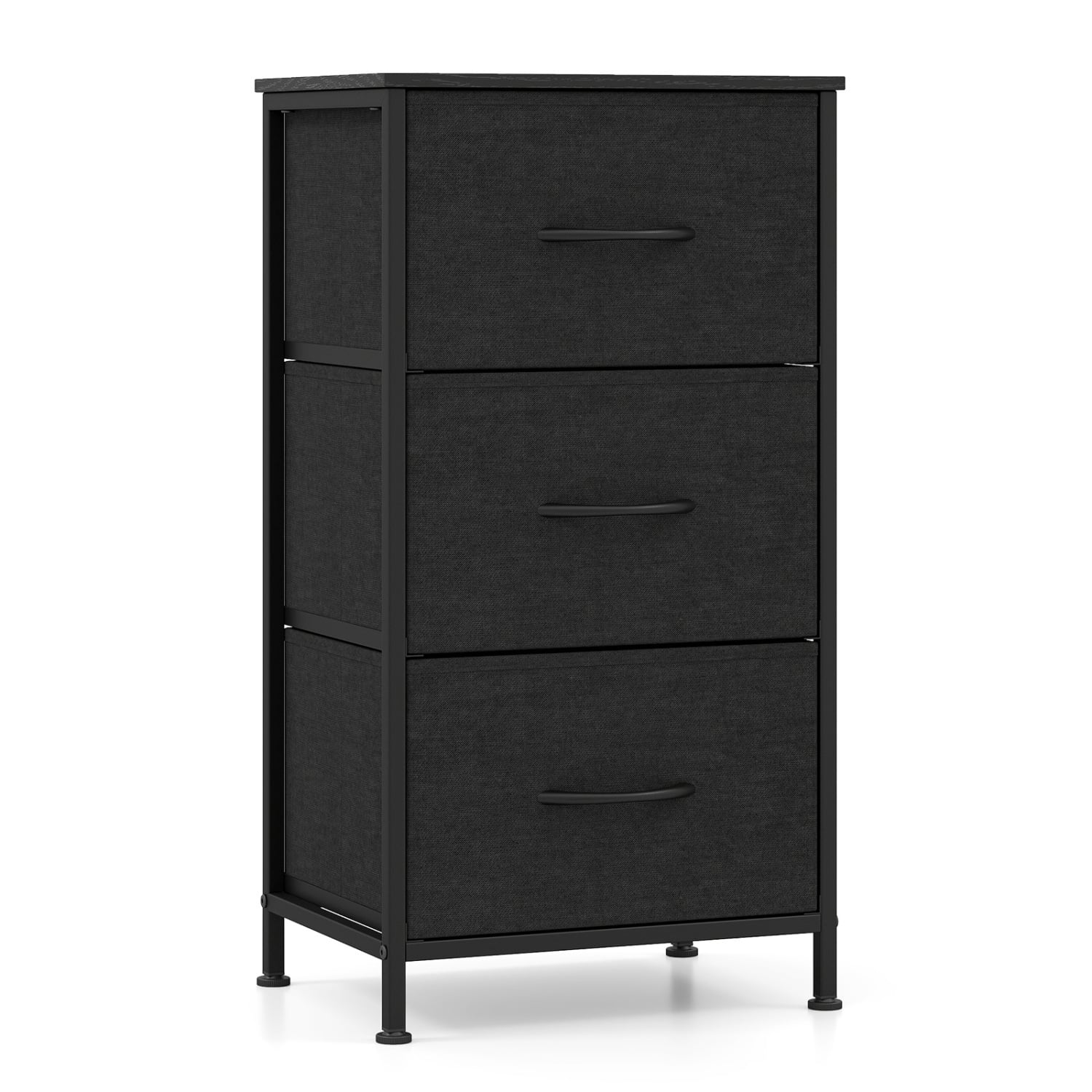 Fabric Drawer Nightstand, Dark Black, Black Dressers & Chests Black at Gallery Canada
